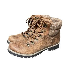 Cliffs by White Mountain Pathfield Lace Up Hiker Style Boots Bootie Tan Size 9.5